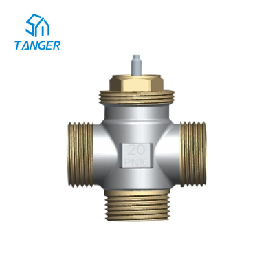 8mm 10mm Pirinç Termostatik Radyatör Vanaları Cilalı 3 Yollu DN20 PN16 Karışım Kvs 2.1